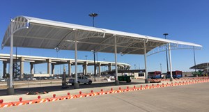 Custom shade structure for parking lot