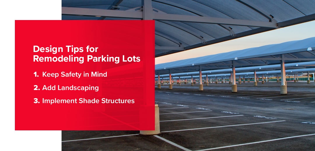 design tips for remodeling parking lots