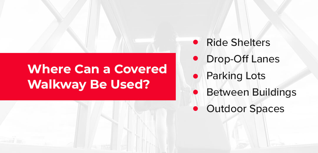 Where can a covered walkway be used?
