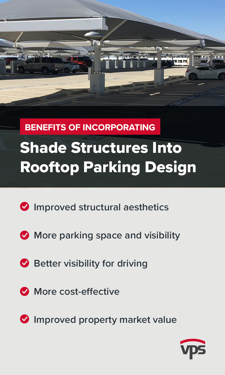 Benefits of Incorporating Shade Structures into Rooftop Parking Design