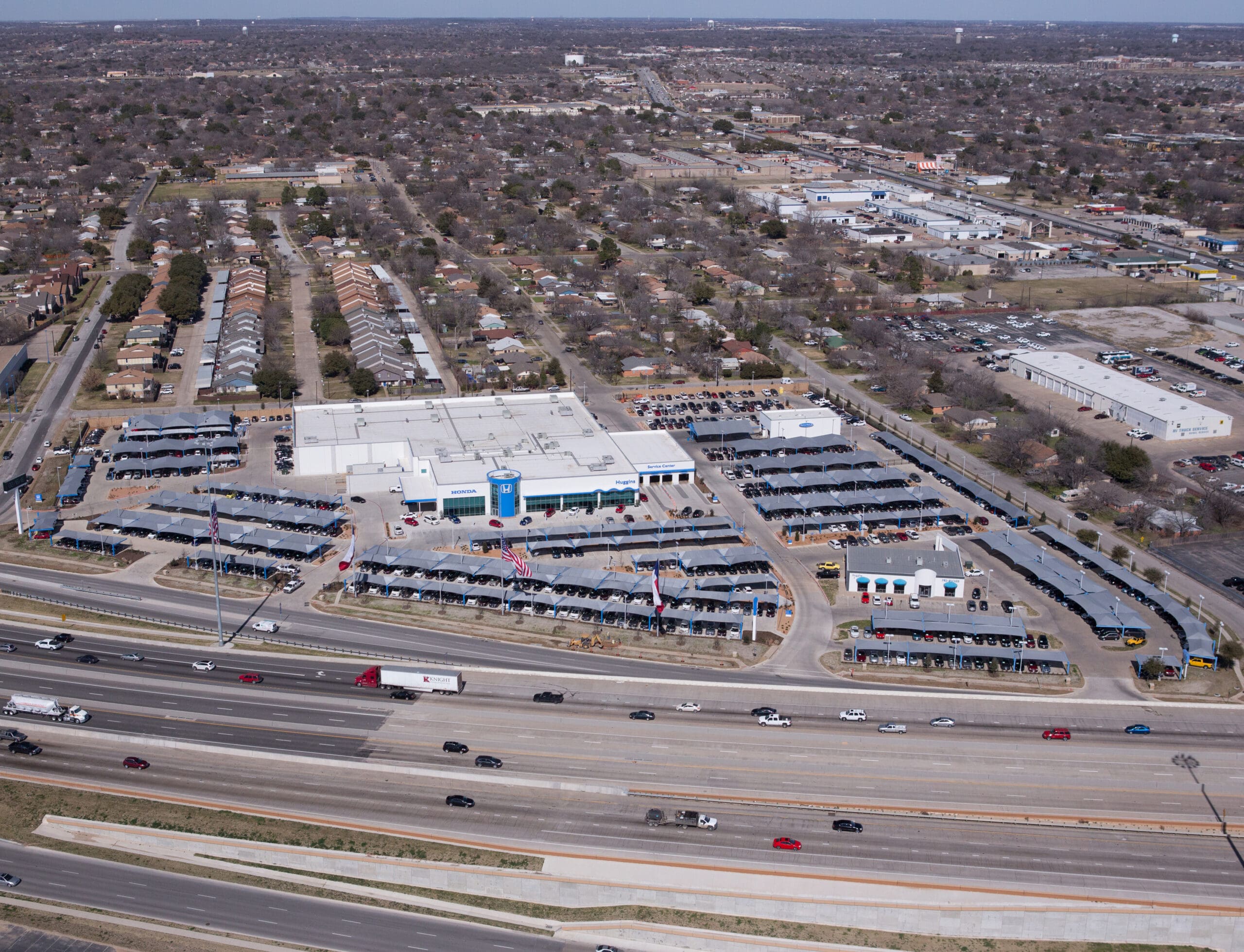 aerial of parking structure