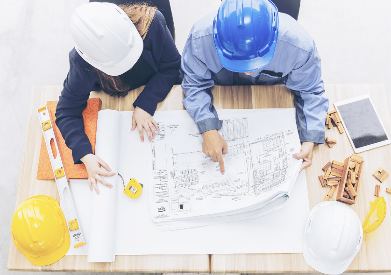 project managers at construction site