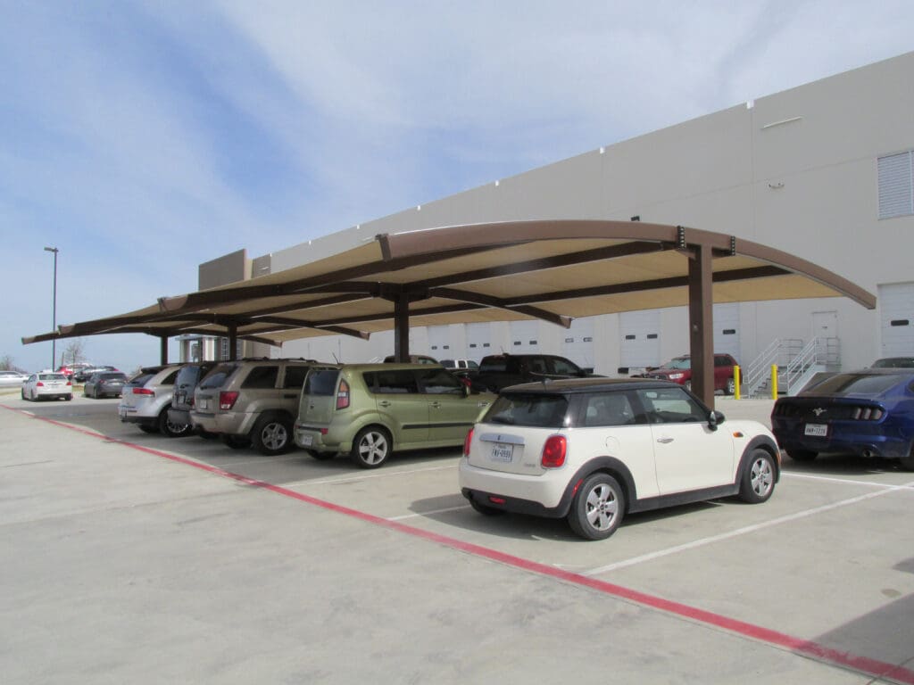 tan panorama series shade covering cars