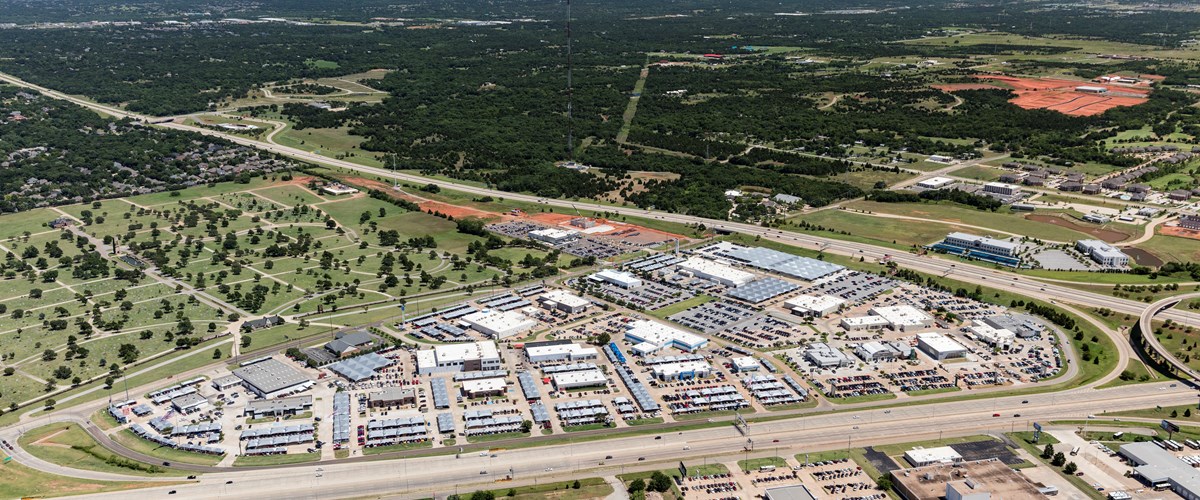 aerial view of auto mall in oklahoma thumbnail