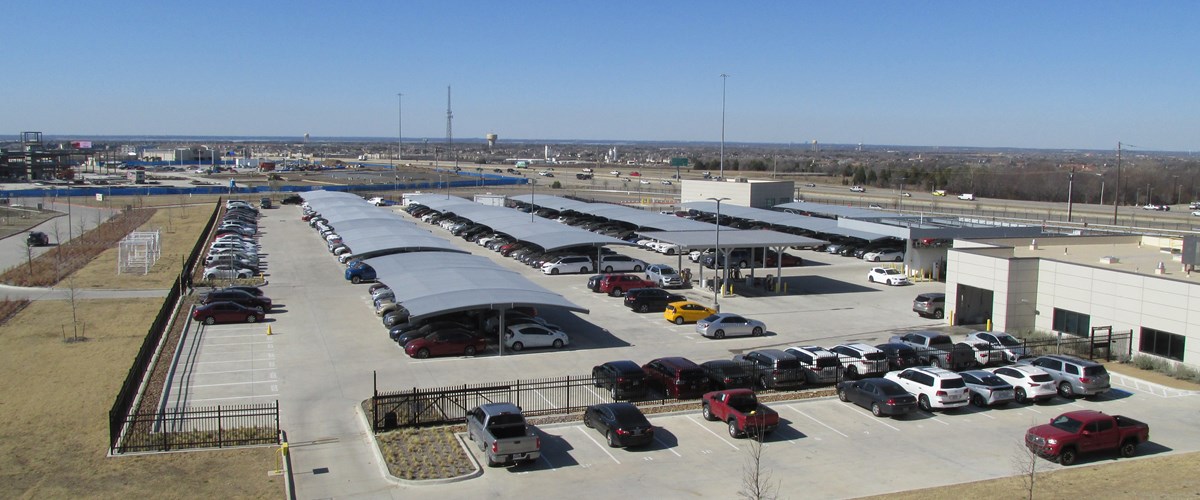 aerial view of shaded parking at toyota facility thumbnail