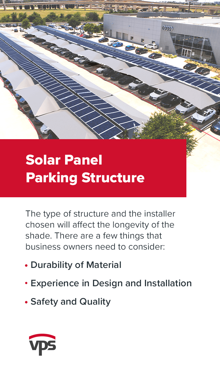 Solar panel parking structure