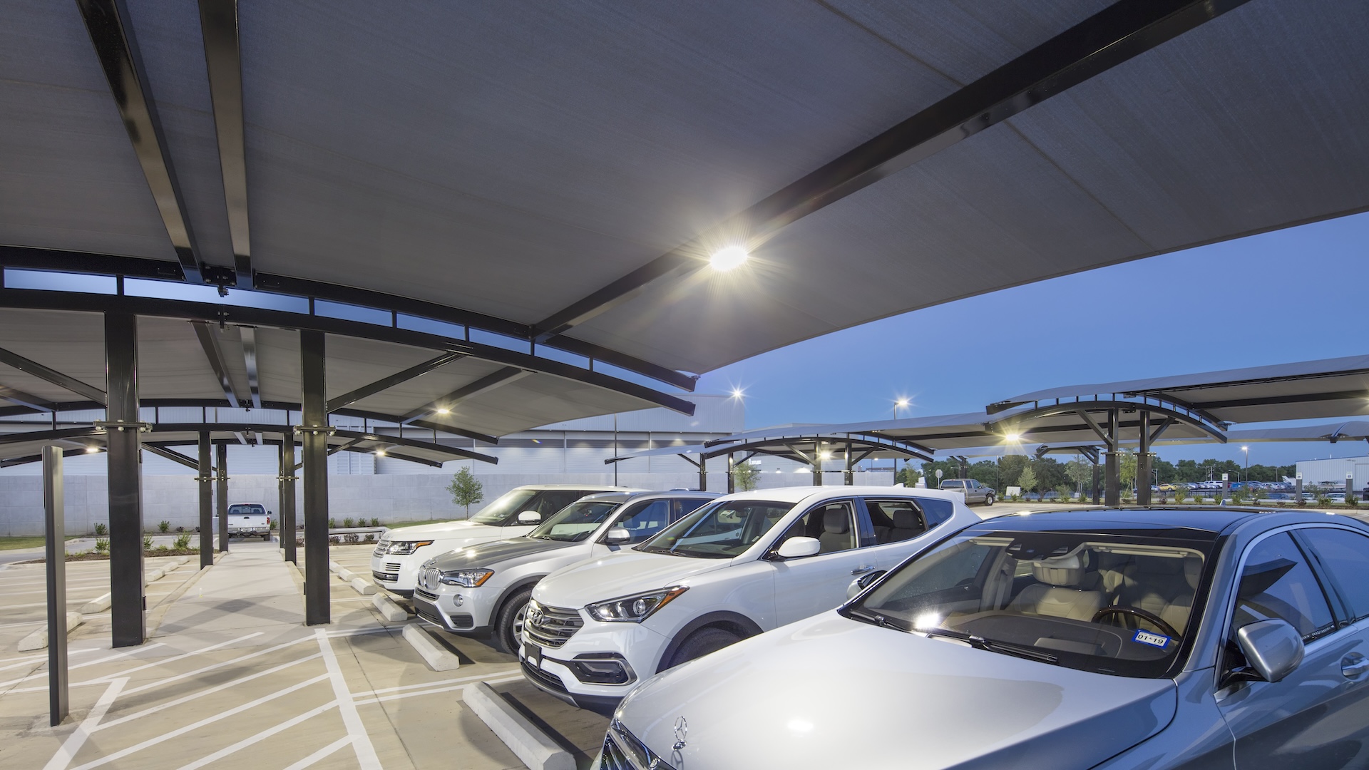 shaded parking lot, protection from heat