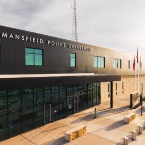 Mansfield Police Department, view of front of the main building